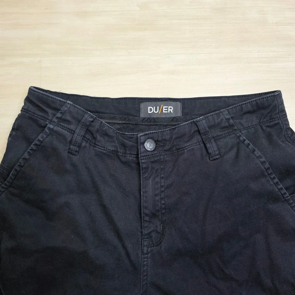 DUER Men's Live Free Adventure Pant Black Slim Tapered 31x32 Gusseted Crotch